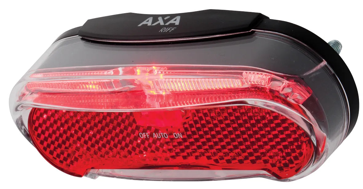 AXA Riff-batteri - Cykelbaglygte - LED-cykellygte på batteri - Auto-sluk-system - 50-80 mm - Rød