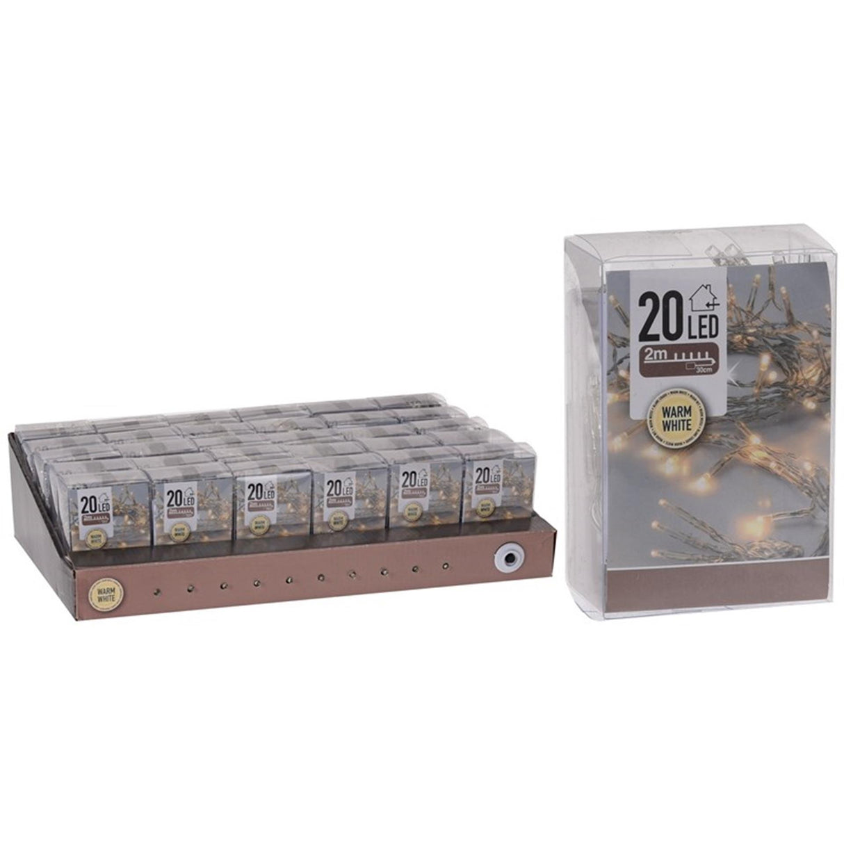 Home styling batteri belysning 20led varm hvid