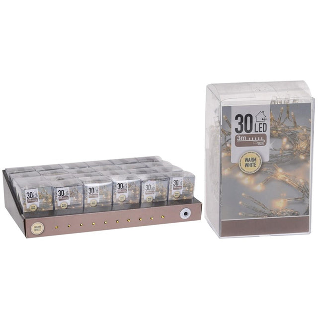 Home styling batteri belysning 30LED indendørs varm hvid