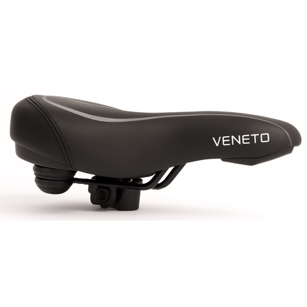 Edge Bicycle Saddle Veneto inkl. Bagbeslag og baglys - sort