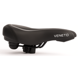 Edge Bicycle Saddle Veneto inkl. Bagbeslag og baglys - sort