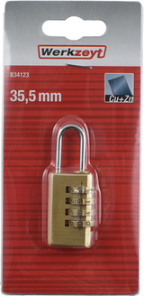 Werkzeyt hængelås messing 35,5x3mm - b34123