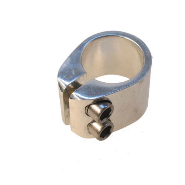 Sadelpindsklemme freestyle 2-bolt - ø 28,6 mm - sølv