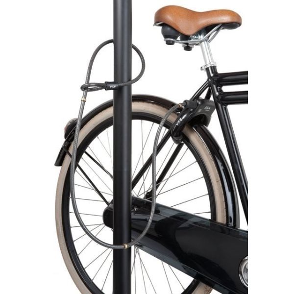 Axa RLD 180 12 Bicycle Cable Lock - Sort