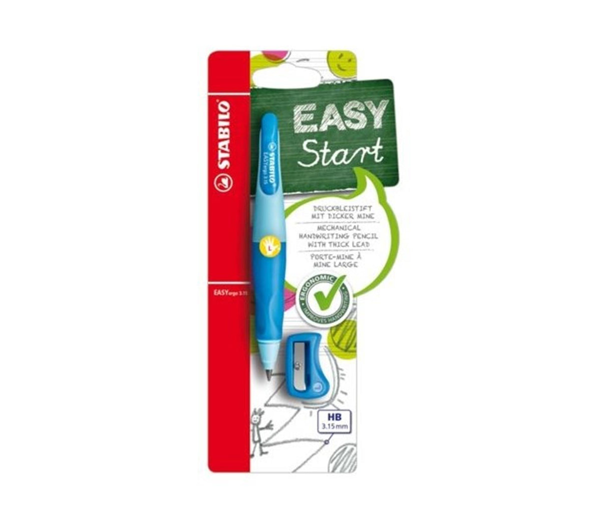 Stabilo easy ergo 3.15 venstre blå