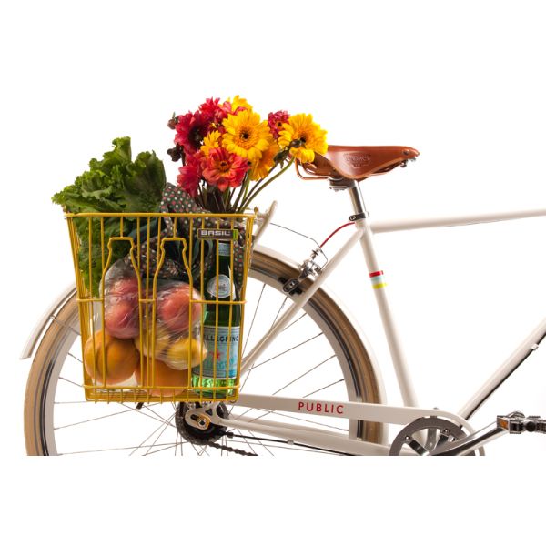 Basilikum flaske kurv - cykelkurv - på bagsiden - Zwart