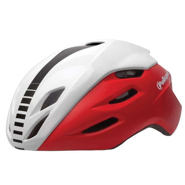 Polisport hjelm Aero Road mat rød glans hvid sort L 58-61cm