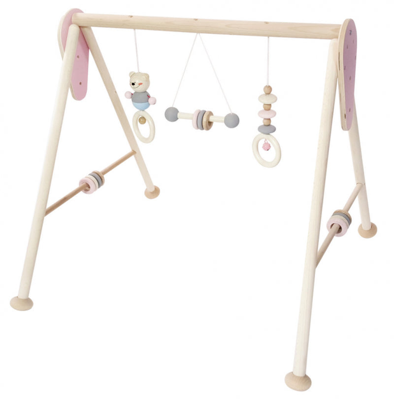Hess baby gym bjørn (naturlig pink)