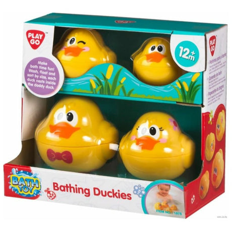 Playgo 4 badeænder, der også passer sammen