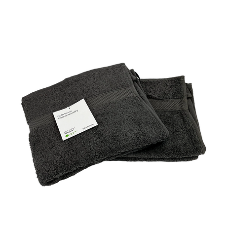 Badhanddoek donkergrijs 50x100cm 2 stuks