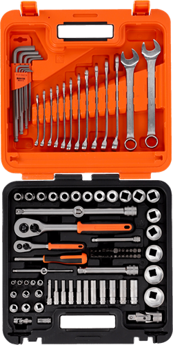Bahco 1 4 en 1 2 diepe dopsleutelset met metrisch zeskantprofiel, inbussleutelset en combinatiesleutelset | 98 stuks - s98mc1h