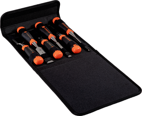 Bahco 434-s6-pp 6-delt ergonomisk mejselsæt i polyesterholder | 434-s6-s