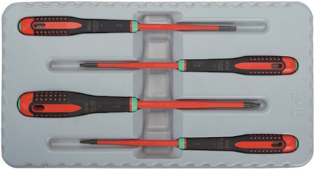 Bahco schroevendraaierset ergo™ | geïsoleerd | vde | driecomponentengreep | smal blad | torx® - 4-delig - be-9880sl