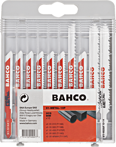 Bahco decoupeerzagenset voor metaal | 10-delig - 91-metal-10p