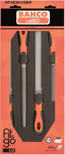 Bahco foaminlay fit go 1 3 met vijlen - 4-delig - retailverpakking - ff1e5015eh