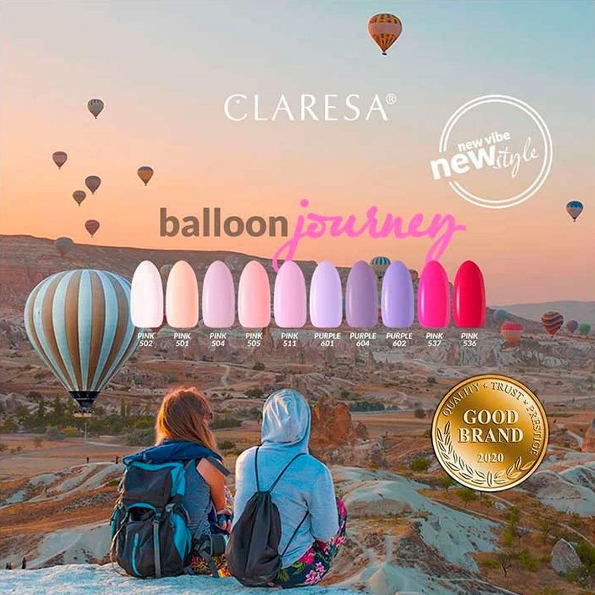 Claresa uv led gel polish 5ml lilla 602 ballon rejse