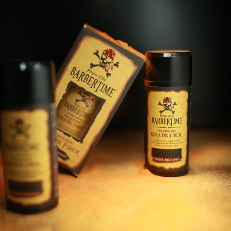 Barbertime håropbygning keratin fiber mørkebrun 21gr.