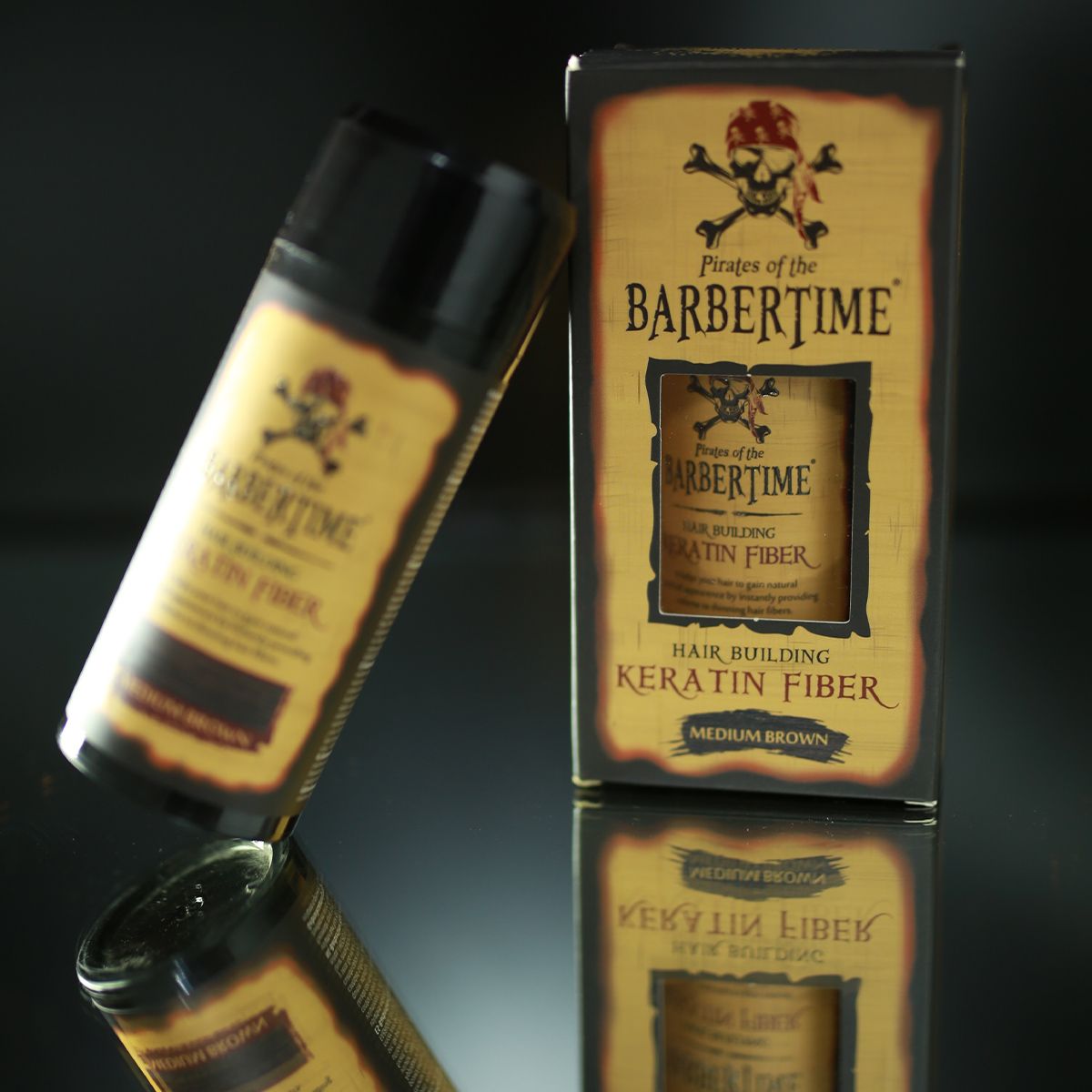 Barbertime håropbygning keratin fiber medium brun 21gr.