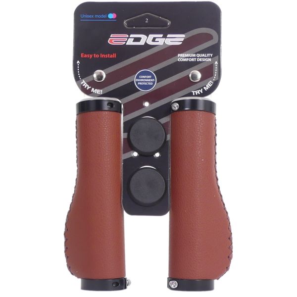 Kanthåndtag Sæt læder inkl. Lockkring - Camel Brown- 135 135mm (butikspakning)