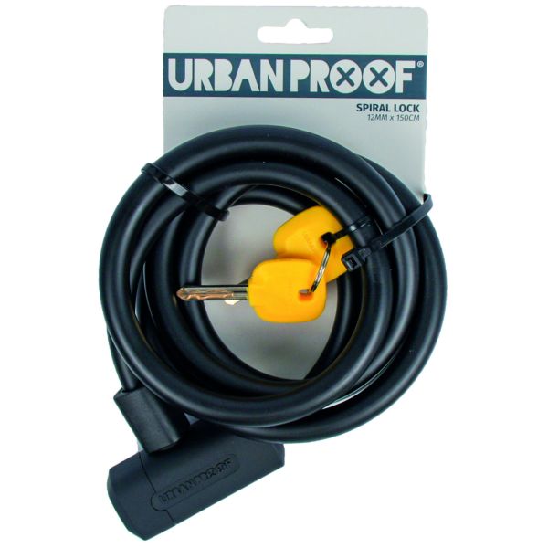 Urbanfast spirallås 12 mm*150 cm sort
