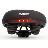 Edge Bicycle Saddle Veneto inkl. Bagbeslag og baglys - sort
