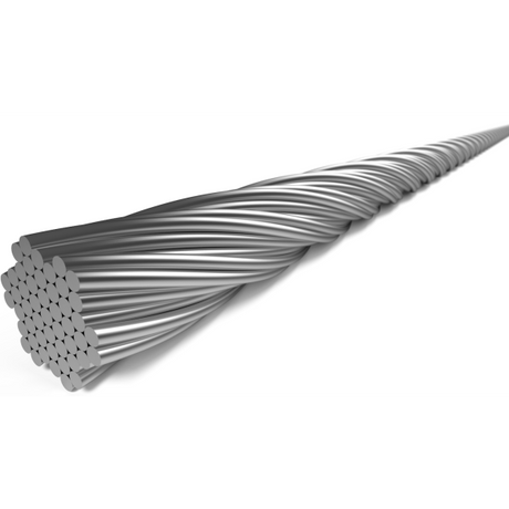 Elvedes kabelsystemer bv switch inderkabel elvedes 2250 mm 7 x 7 leder rustfrit stål ø1,1 mm med n-nippel ø4,5 × 4,5 (æske med 50 stk) - sølv