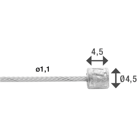 Elvedes link inderkabel glat rustfrit stål 2250 mm ø 1,1 mm (100x)