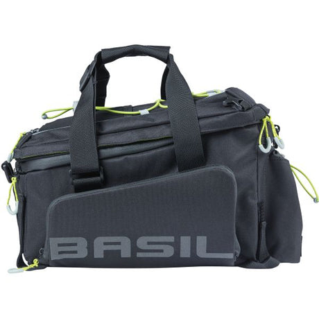 Basil Miles XL Pro Bagage Threat Bag - Vandtæt - Sporty - Black Lime - 9-36L - Mik RT Adapterplates
