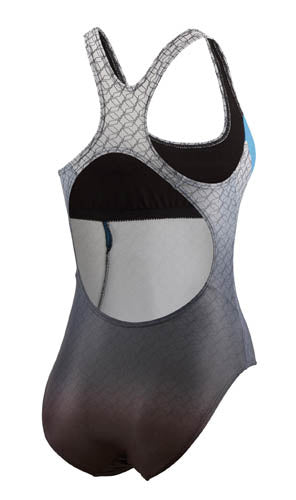 Beco Bathing Suit Ladies Polyester Grå blå størrelse 46