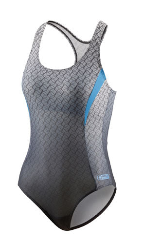 Beco Bathing Suit Ladies Polyester Grå blå størrelse 46