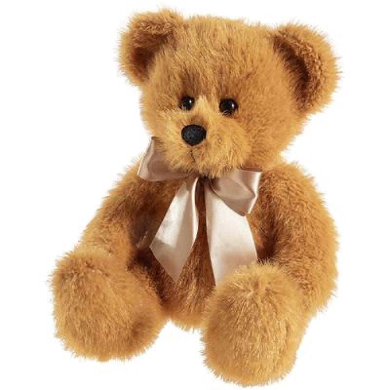Heunec bjørneklassiker med sløjfe, brun (23cm)