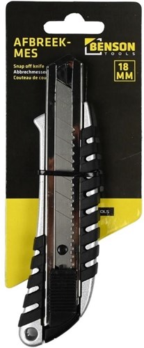Enzo Benson snap-off kniv 18mm aluminium sort - 6410820