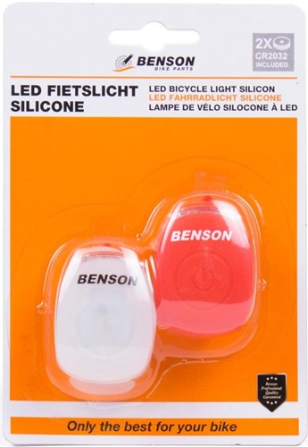 Enzo Benson LED cykellygte sæt 2 dele rød hvid - 5700337