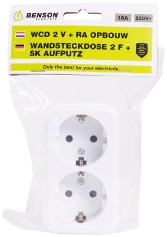 Enzo benson opbouw stopcontact ra dubbel wit - 4650082