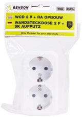Enzo benson opbouw stopcontact ra dubbel wit - 4650082