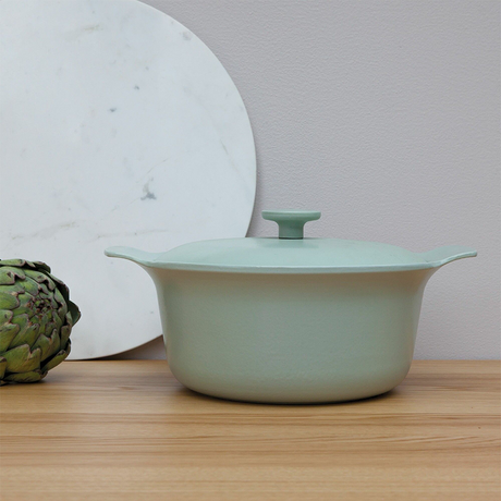 Berghoff ron kookpot met deksel gietijzer groen ø24cm