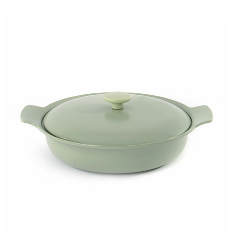 Berghoff ron sauteerpan met deksel gietijzer groen ø28cm