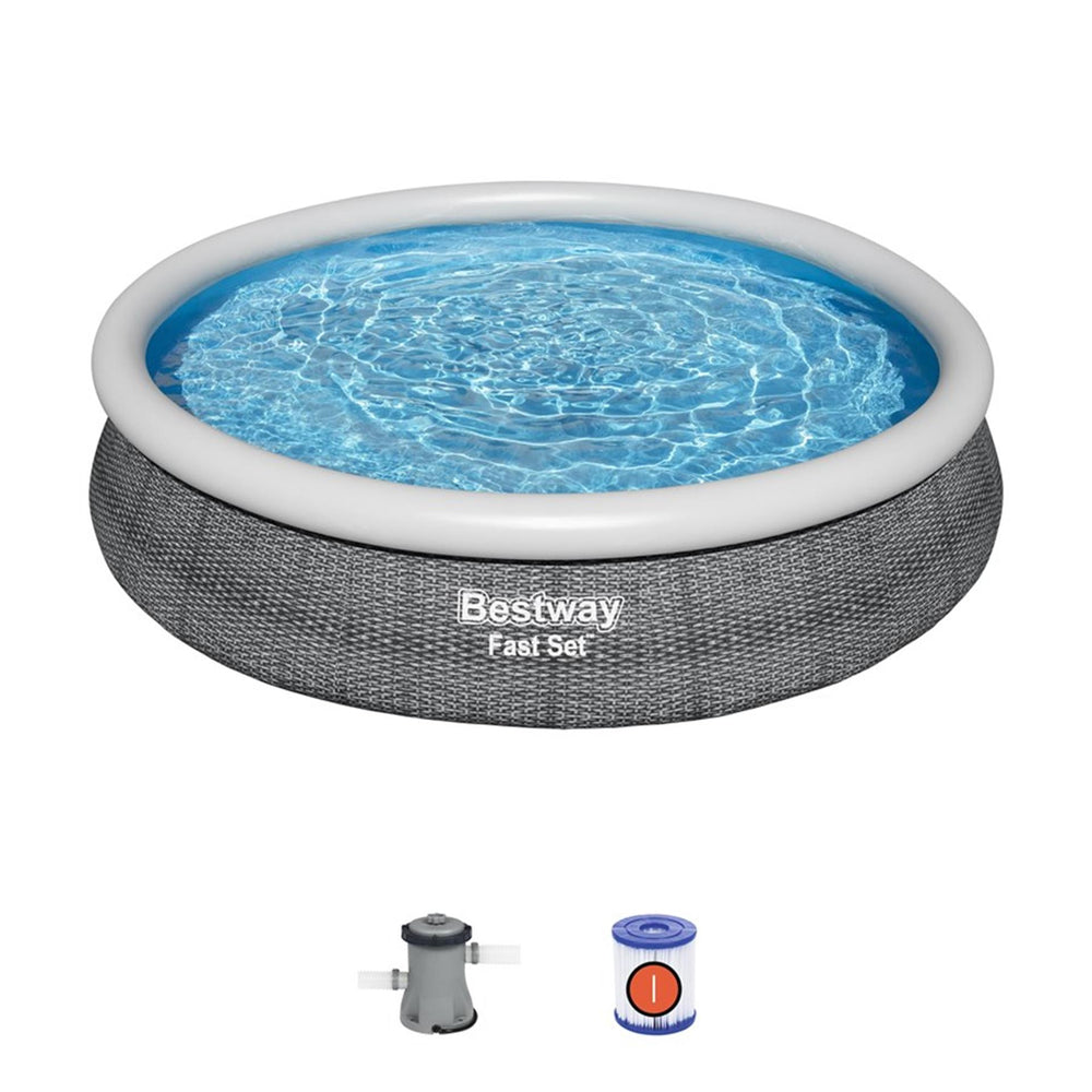 Bestway fastset swimmingpool 366x76cm med filterpumpe