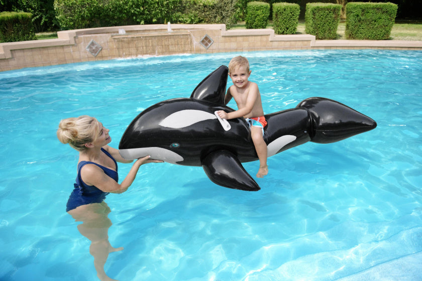 Bestway oppustelig legetøj Orca 183 cm sort og hvid