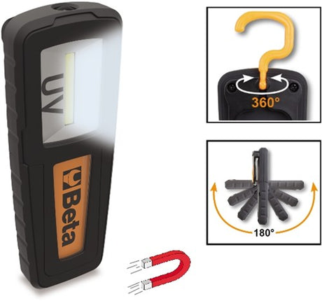 Beta oplaadbare inspectie lamp met uv en wit licht ideaal voor het dedecteren van lekken 1838uv - 018380150