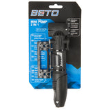 Beto Mini cykelpumpe med foldehåndtag og universalhoved
