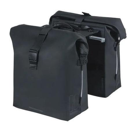 Basil dobbelt cykeltaske soho nordlicht mik 41 liter - sort