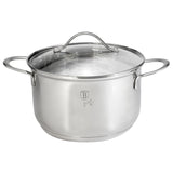 Berlingerhaus sølvsmykker rustfrit stål kogepande ø18 cm med glaslåg også induktion 2,6l 18x11cm