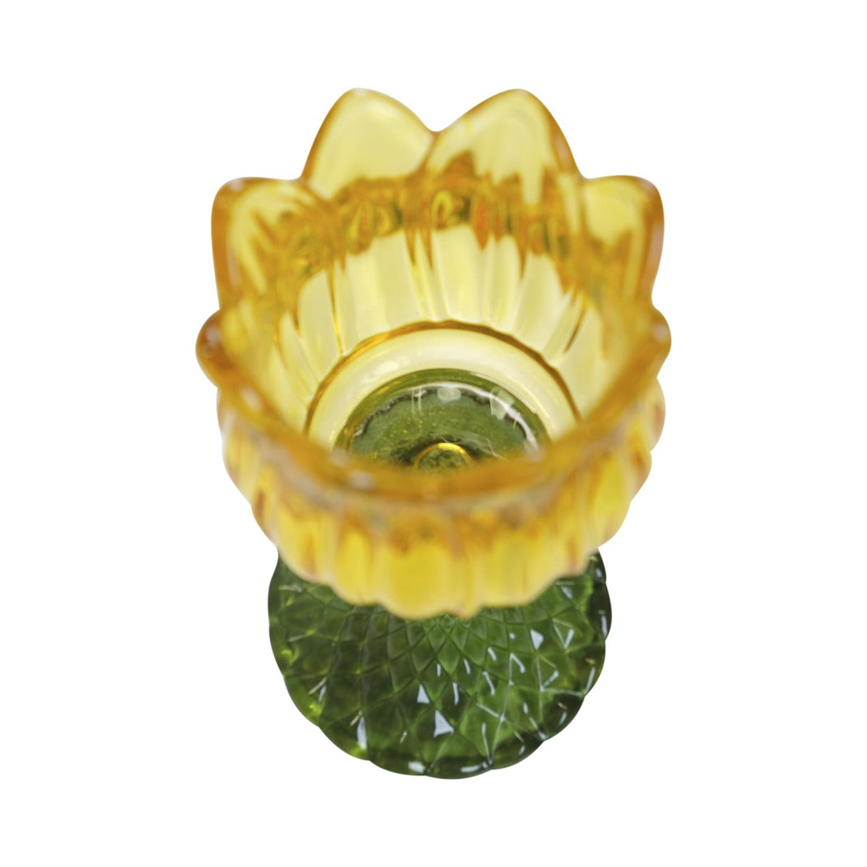 Mars mere fyrfadsstage tulipanglas gul 17cm