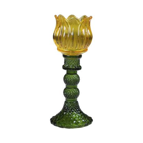 Mars more fyrfadsstage tulipanglas gul 19cm