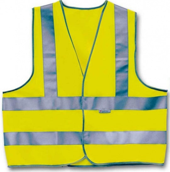 4-akt sikkerhedsvest 3 striber unisex gul størrelse XL