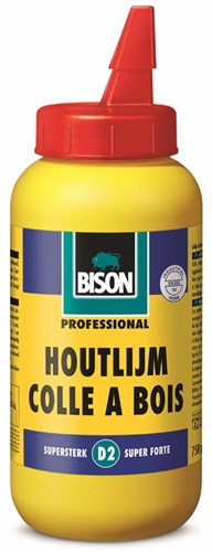 Bison original trælimflaske 750 gram - højkvalitets, fugtbestandig hvid trælim, tørrer gennemsigtig, opløsningsmiddelfri, malbar, d2, stærkere end træ