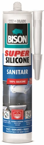 Bison super siliconenkit sanitair wit crt 300ml - 6302411