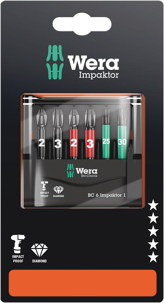 Imp wera bit-check 6 aktuator 1 sb, 6 stykker - 1 styk(er) - 05073890001