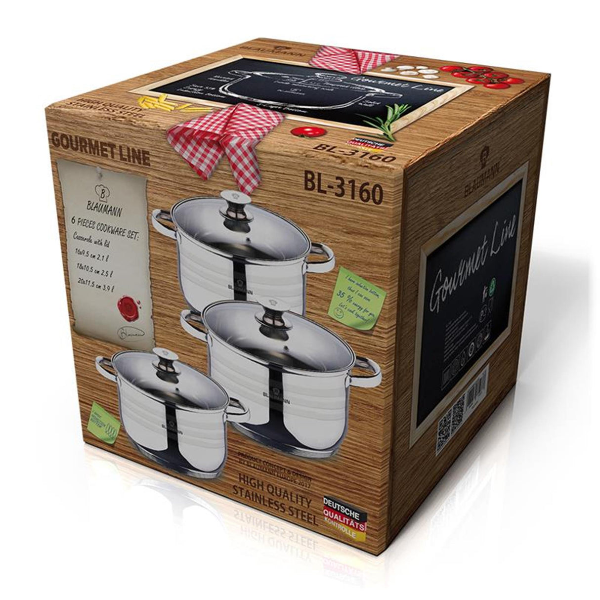 Blaumann gourmet line rustfrit stål pandesæt 3-delt